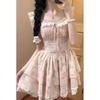 (Original Jacquard) Floral Dress Women's Summer New Small Flying Sleeves Fairy Princess Dress Waist Puffy Short Skirt