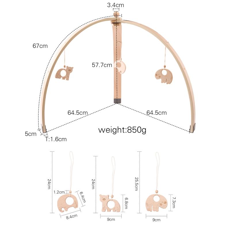 Wooden Fitness Rack Children Room Decorations Baby Play Gym Activity Pendants Wooden Hanger Mobile Crib Newborn Gift