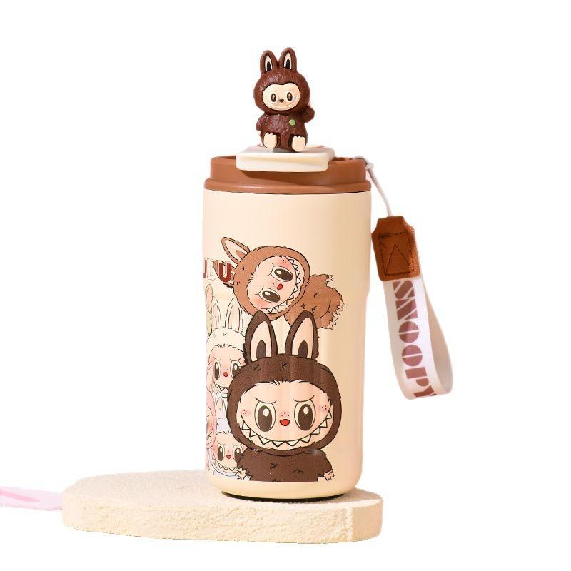 Tasse Thermos en Acier Inoxydable 304 Impression 3D Dessin Animé Tasse à Paille de Haute Valeur Portable Tasse à Café Américain Glacé