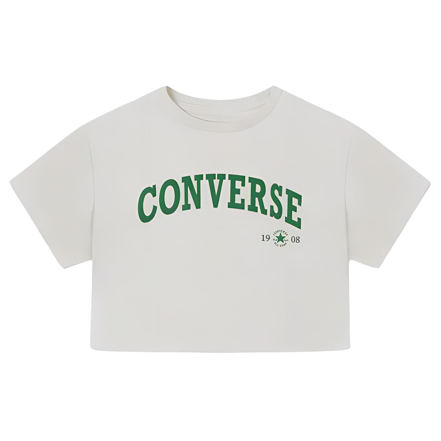 

New Converse SS24 T Shirt Women s White 10026367-A03 S