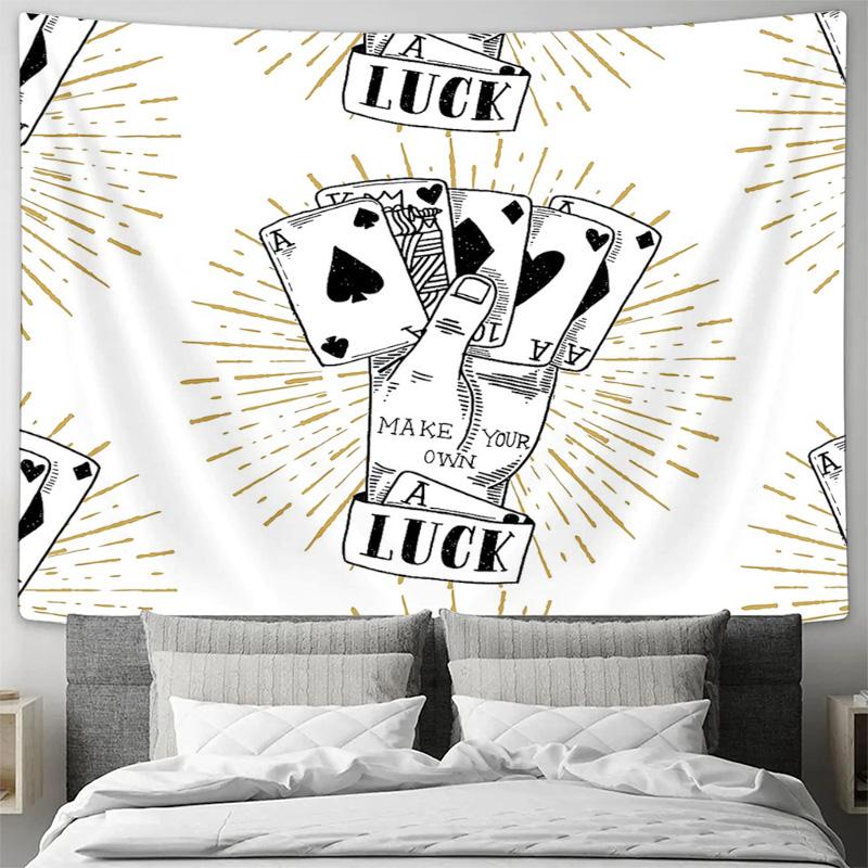 Vintage Tarot Card Tapestry Wall Hanging Bohemian Decor Aesthetic Room Divider Backdrop Dorm Decor Lucky Pattern Home Textile