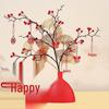 Red Fruit Prosperity Flower Arrangement Figurine for Wedding and Living Room Decor