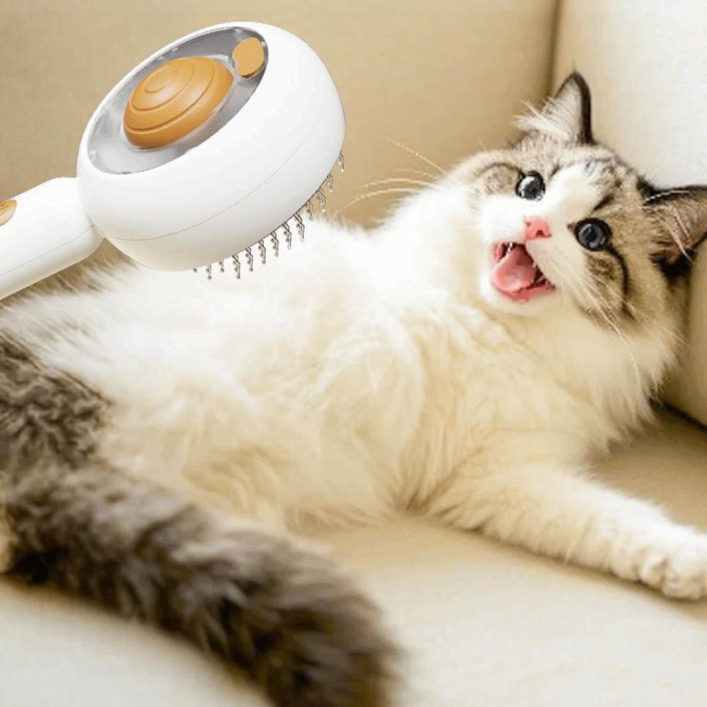 Spray Nozzle Cat Steam Brush Release Button Steamy Pet Comb Hair Removal Comb  for Pet Care