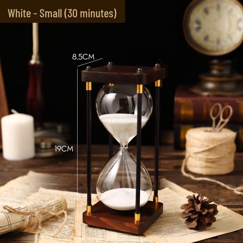 Engravable Creative Wooden Hourglass Timer (30/60 Min) - Decorative Ornament and Perfect Gift for Home or Office.