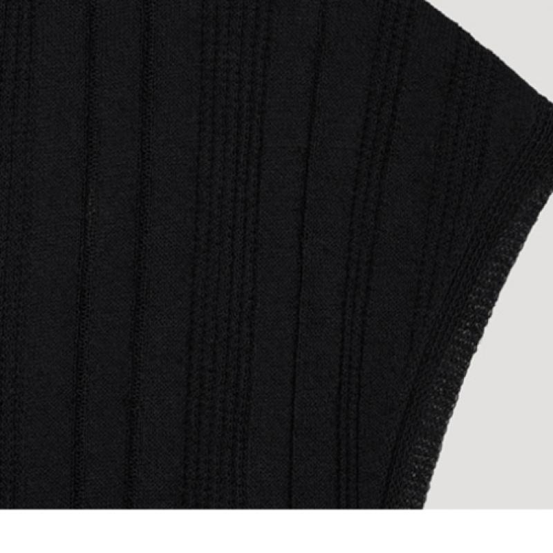 [She S miSS] Round Neck Cap Sleeve Knit SSkpop22130 Bk
