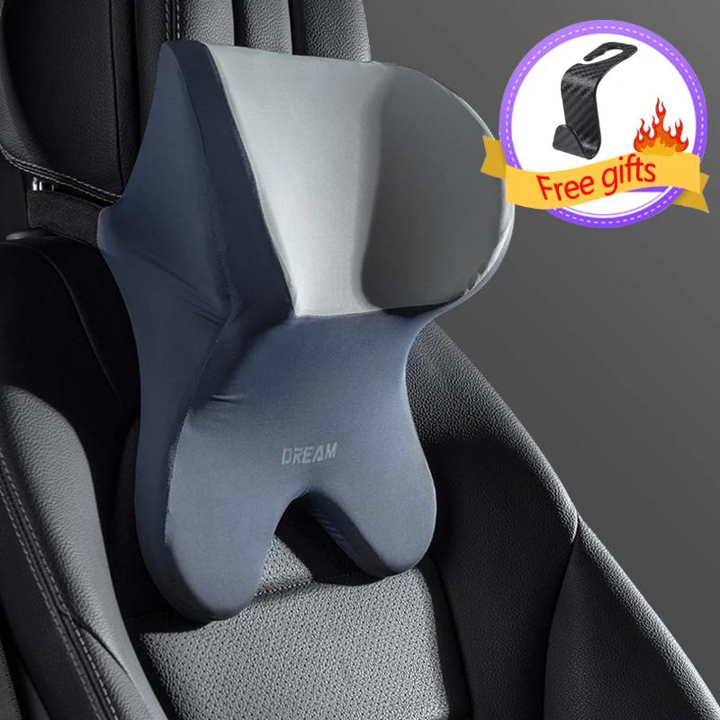 Car Memory Foam Lumbar Pillow Back Support Car Lumbar Support Headrest Neck Pillow Support Universal Soft Neck Pillows Cushion
