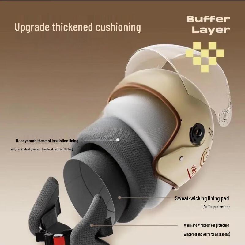 Lishi Winter Warm Electric Scooter Helmet with Cute Bear Ears