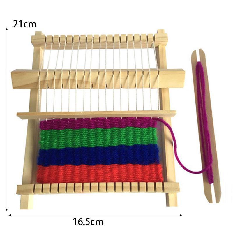 Handmade DIY Children's Wool Knitting Machine: Educational Wooden Toy for Science and Technology Exploration