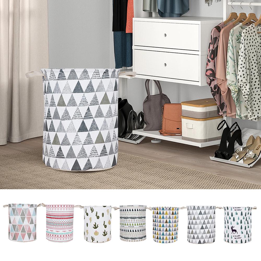 

Folding Laundry Basket Round Storage Large Hamper Collapsible Clothes Toy Laundry Holder Organizer