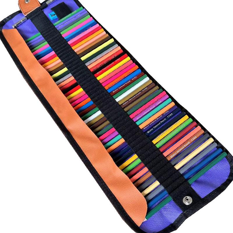 

50 Цветных Деревянных Карандашей в Сворачивающемся Чехле для Студентов и Художников 2B