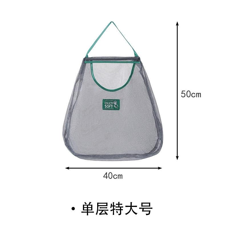 New Reusable Kitchen Hanging Mesh Bag Wall Mounted Polyester Fruit Vegetable Storage Net Bag Large Capacity Net Pocket