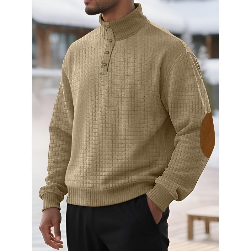 New Autumn Men Stand-Up Collar Sweatshirt Knitted Pullover Casual Long Sleeve Shirt Tops For Man Clothes