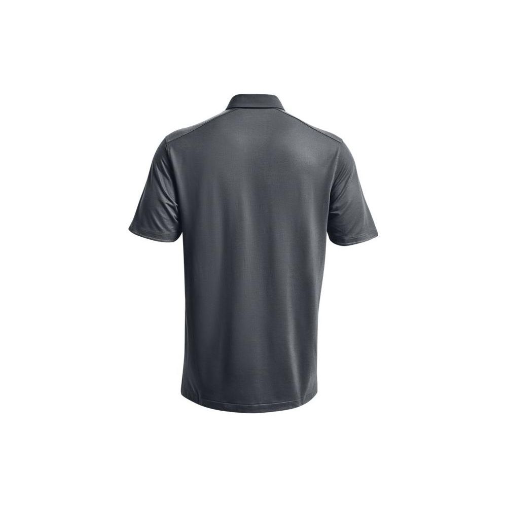 Under Armour Luxe Solid Slim-Fit Golf Polo Shirt Men Tops Grey 1370150-012