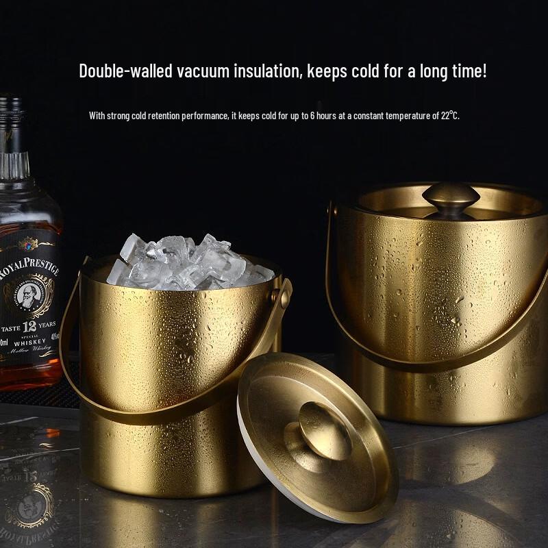 Hengming Taihe Portable Double-Layer 304 Stainless Steel Insulated Ice Bucket
