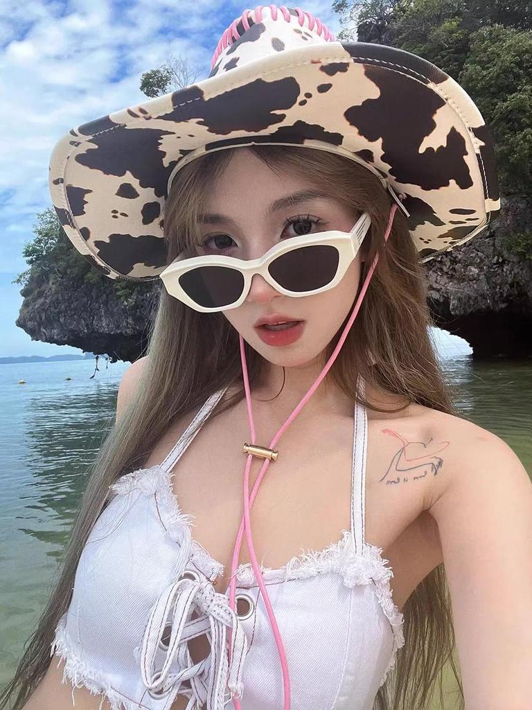 Summer Sexy Net Celebrity Denim Bikini: White Tie-Up Split Swimwear for Women