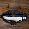 Retro Top Layer Leather Men's Handbag Crazy Horse Leather Casual Shoulder Messenger Bag with Horizontal Compartment for Men
