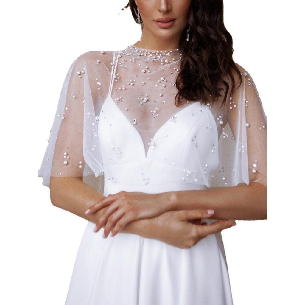 Spring Summer New Women's Long Dress, European American Sexy Pearl Spaghetti Strap Sleeveless Evening Party Gown