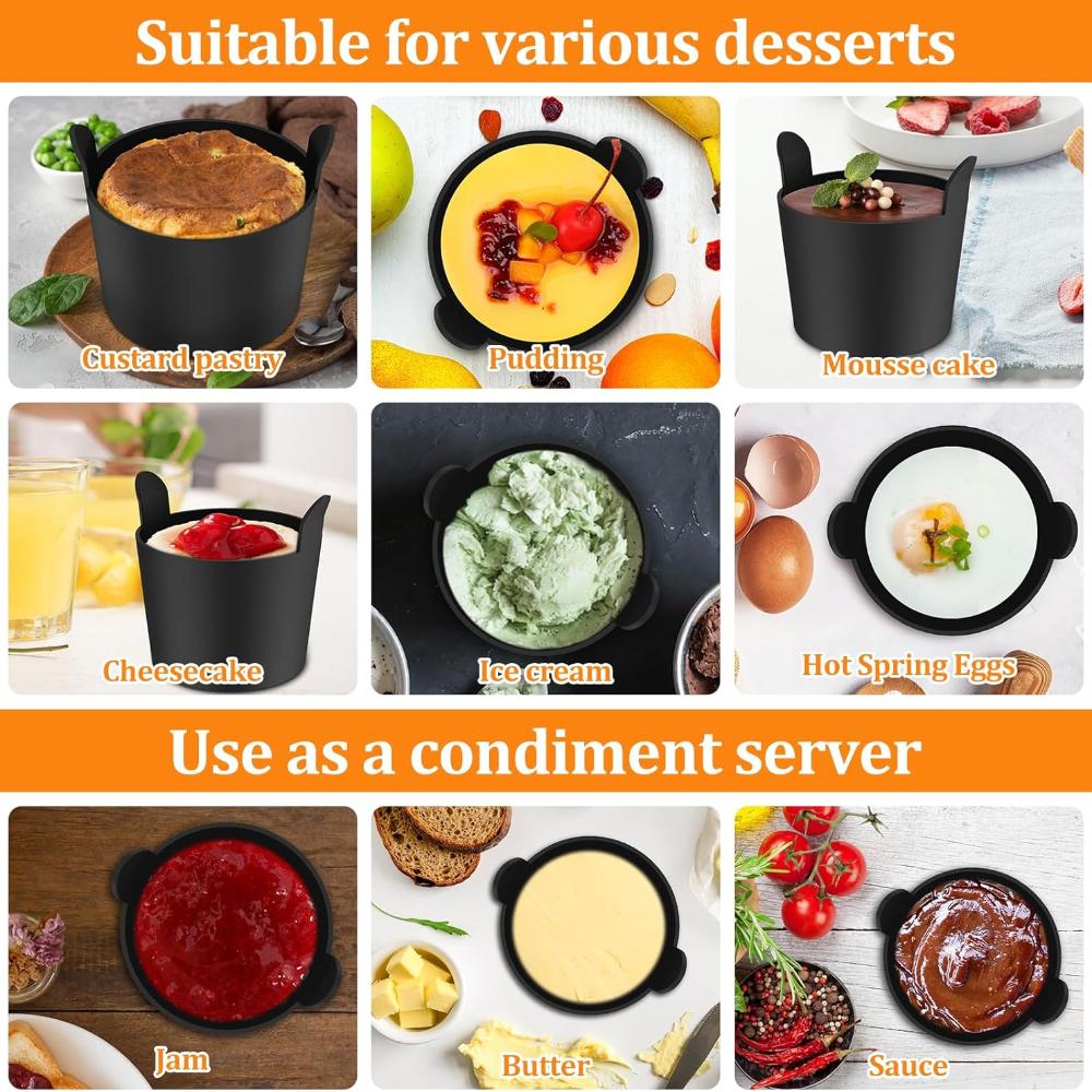 4 szt. Silikonowe foremki do pieczenia do frytkownicy powietrznej, forma do gotowania jajek, wielofunkcyjne narzędzie do gotowania na parze, do muffinów, ciast, ciasta