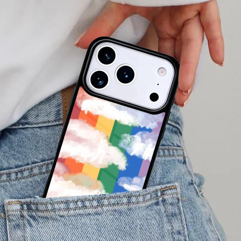 LGBT rainbow cloud Phone Case for iPhone 17ProMax 12 13 14 15 16e 17 Pro Max Plus Air Cover