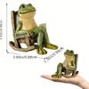 OTDECOR Solar Garden Statue Outdoor Decor 1PC Solar Light Frog Resin Lawn Ornament Gift