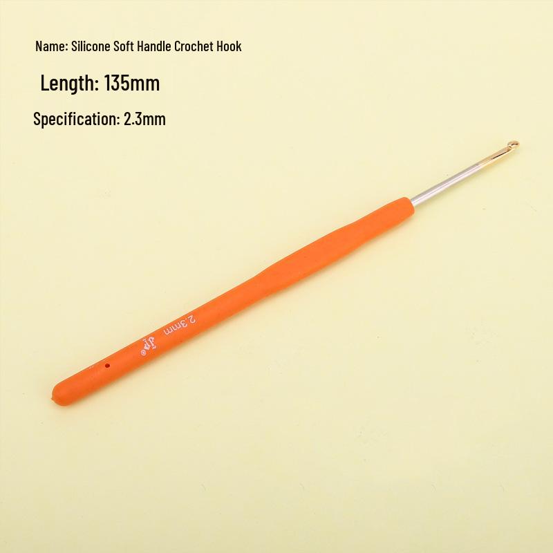 Candy-colored Crochet Hook with Gold-Plated Head - Soft Handle for DIY Sweaters, Shoes, and Hats