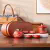 Hand-painted New Chinese High-end Gift Tea Set, One Pot and Four Cups Set, Light Luxury Gift Box, and the Whole Set of Gifts.