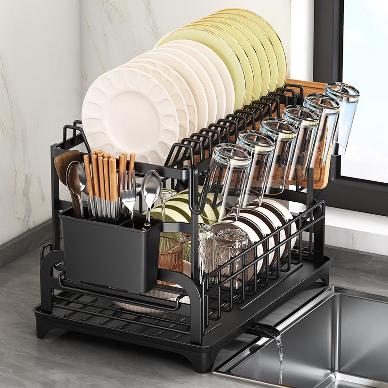 Cross-border Kitchen Sink Storage & Drainer Rack for Bowls, Dishes, and Utensils