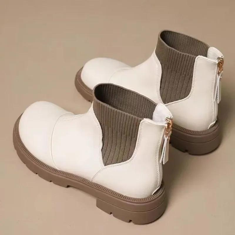 Pelz Plateau Neuheiten Stiefeletten Klobig Im Angebot Schick und Elegant Damen Kurze Schuhe Große Größe Warm Sale Heiß Pu Damen Knöchelstiefel