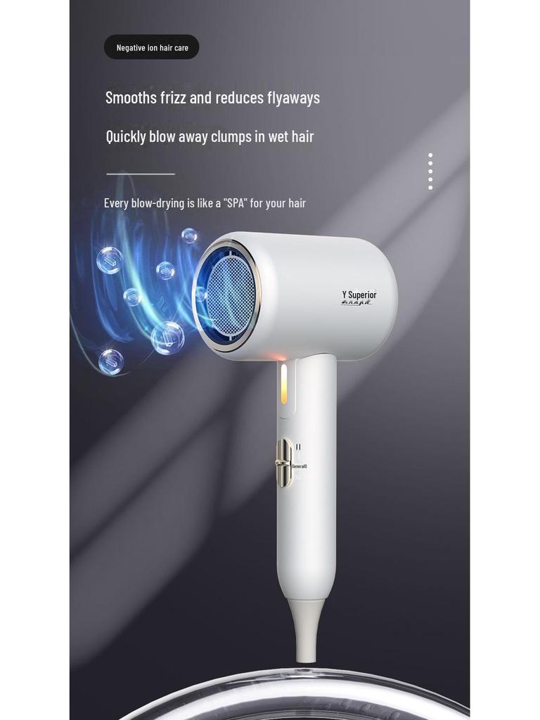 Portable Foldable Negative Ion Hair Dryer, Gentle On Hair, Constant Temperature, High Power, Suitable for Dormitories.