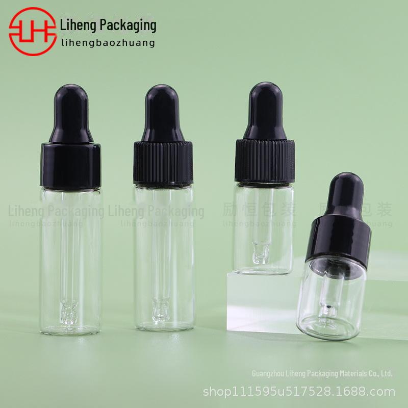 Clear Dropper Bottles: 1ml-5ml for Essential Oils, Cosmetics, and Samples