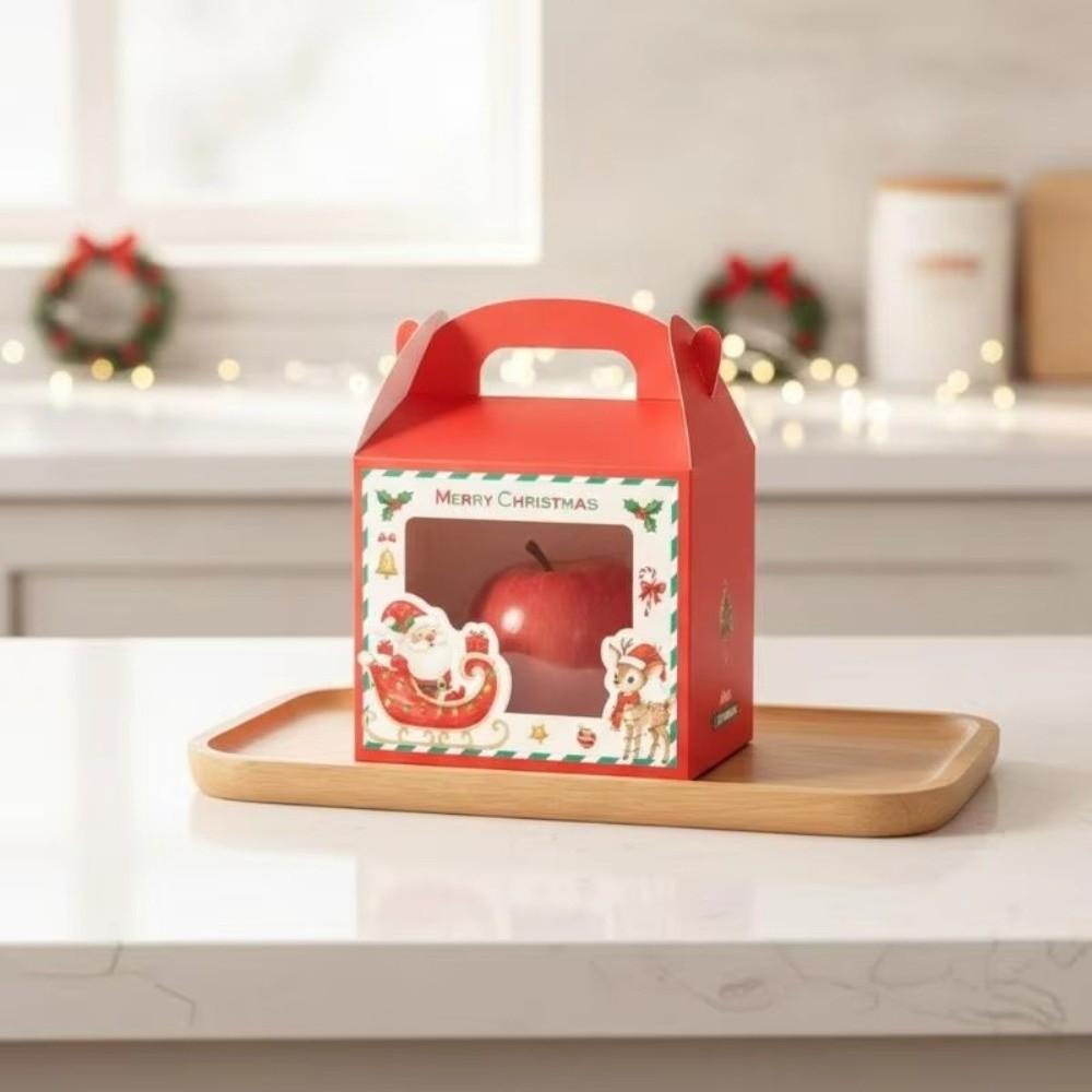 5pcs Clear Window Christmas Gift Box Christmas Gift Wrapping Box  For Christmas Parties Gift