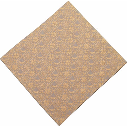 Shusai (Syusai) Old Silk Satin, Beige, Size: 15.6cm X 15cm X 0.2cm, Pure Silk, Snow, Moon, and Flowers