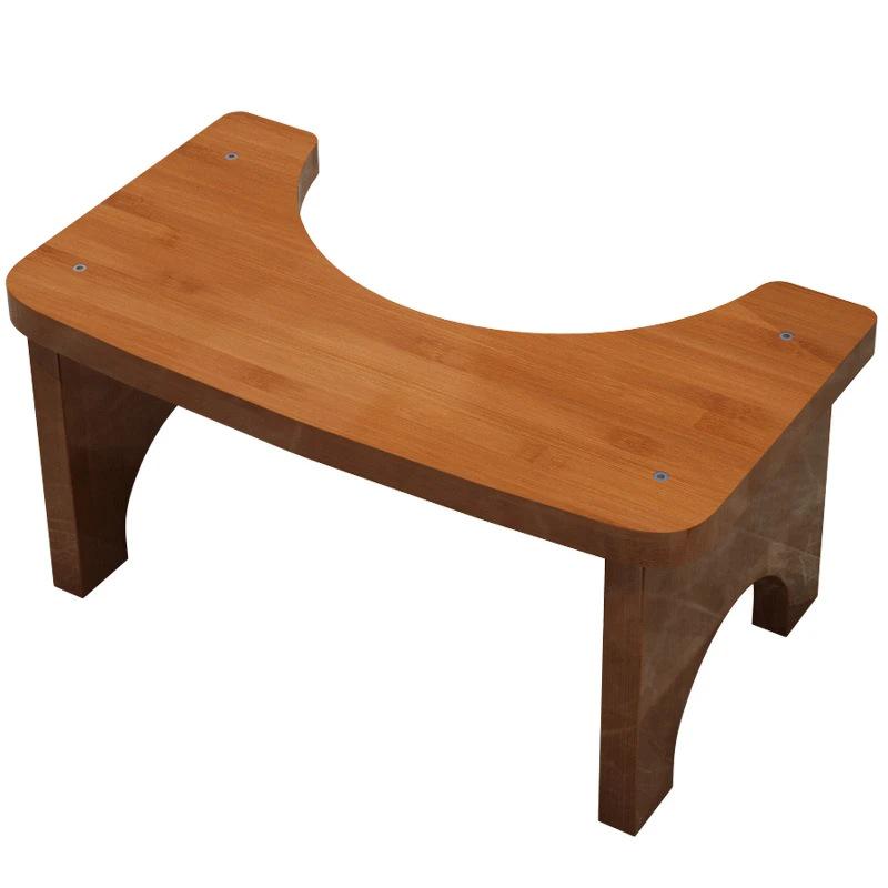 Taburet din lemn masiv pentru toaletă, pentru o postură îmbunătățită