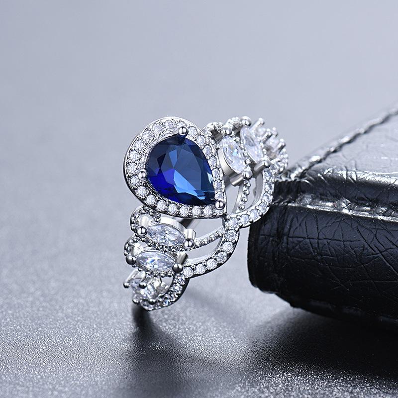 Lindon Classic Copper Alloy Zircon Ring Ladies Jewelry Wedding Promise Party Gift
