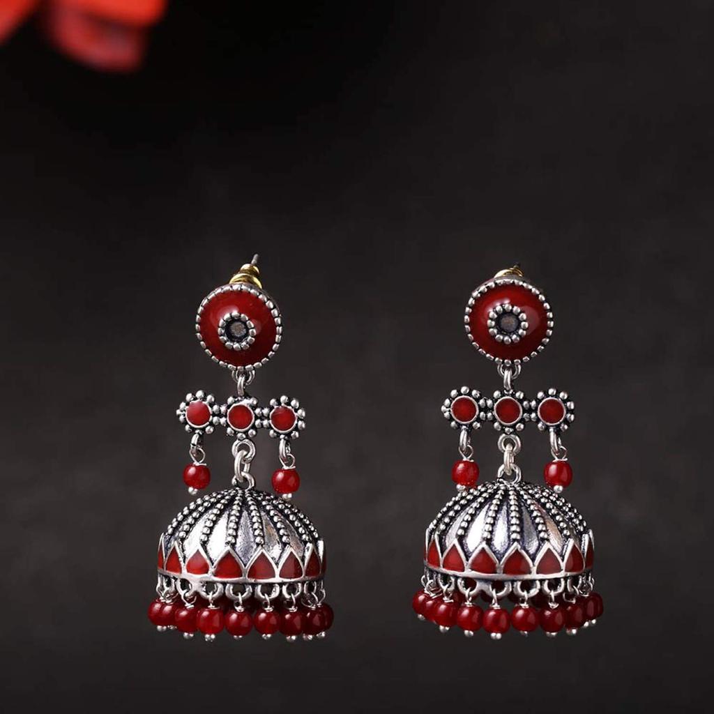 Rangabati Ohrringe mit rosa Perlen, Schmuck für Damen