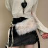 Y2K Leopard Furry Fur Belt Vintage Gothic Imitation Belts Sexy Hiphop Waistband Jeans Pants Decor Belt