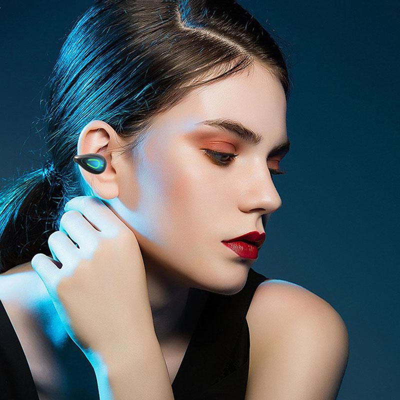 Acısız Kulak Klipsli Bluetooth Kulaklık Tek Kulaklık Süper Bas HD Mikrofonlu Düşük Gecikmeli Mini Kulaklık Acısız Kullanım