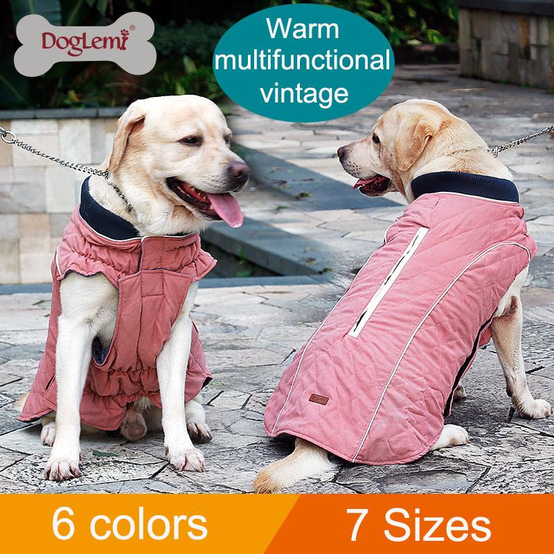 Winter Thickened Warm Dog Clothes Fitted Clothing Reflective Vest Pet Clothes Dog Jacket Dog Coats Pet Clothes Ropa Para Perros
