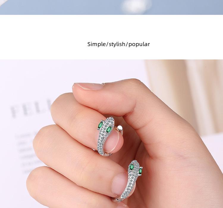 Europäisch-Amerikanische Luxus Diamant Ohrklemmen in Schlangenform