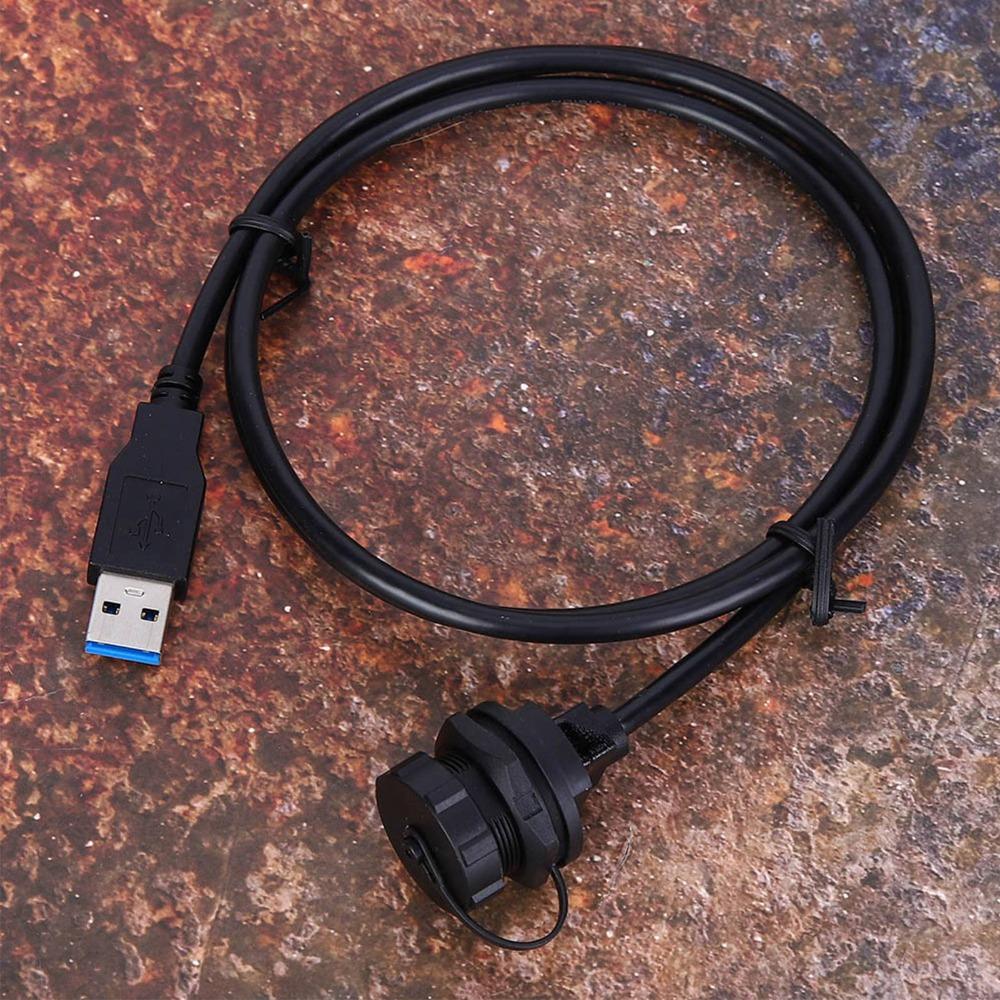 IP67 Waterproof USB3.0 Female Male 1M 5Gbps Data Transfer Panel Mount Adapters Copper Contacts Data Power USB Aviation Connector