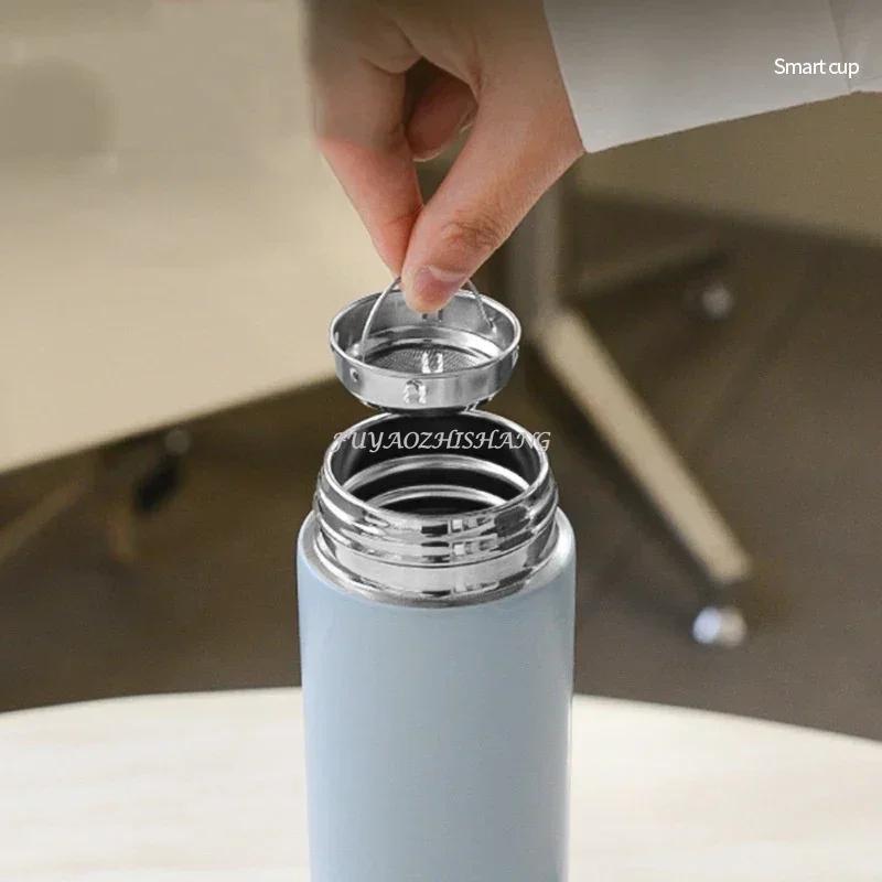 200ML Smart Termos Vattenflaska Intelligent Temperaturdisplay Rostfritt Stål Vakuumflaskor Termosar med Filter Tekopp