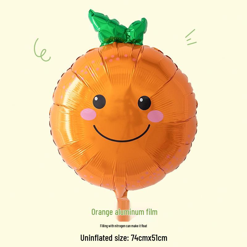 Kids Cartoon Fruit & Veggie Foil Air Balloons - Creative First Birthday Party Decor