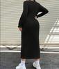Dames Sexy Elegante Effen Jurk met Lange Mouwen - Grote Maten - Lente 2026 Collectie