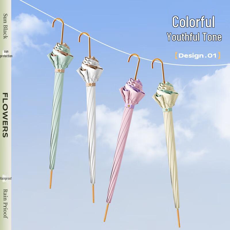 Nanqiao NQ-911 Floral Lace UV Protection Straight Umbrella
