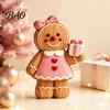 Wooden Gingerbread Man Ornaments Christmas Ornament, Hand Painted Vintage Tabletop Durable Wood Figurines Figurine, Rustic Holiday Decor for