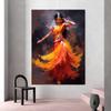 Vintage Traditional Indian Woman Folk Dance Poster Beautiful Indian Woman Art Canvas Painting Wall Print Picture Room Home Decor