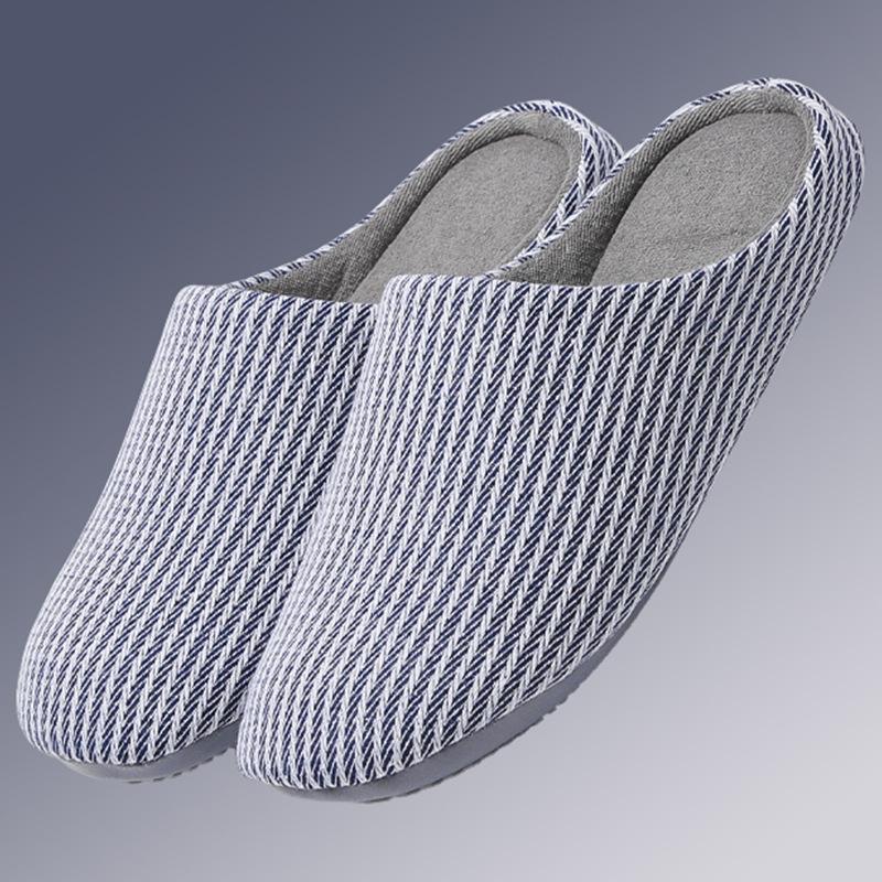 

Wooden floor slippers cotton women s home slippers autumn and winter silent home couple soft bottom non-slip home cotton and linen XXL(44-45)