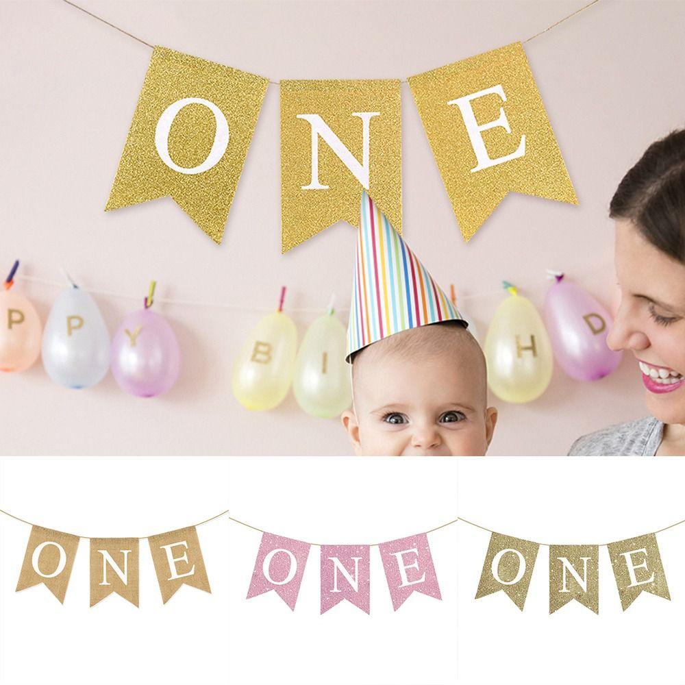 EIN Buchstabe Stuhl Fahnenbanner Festliche Baby Erstparty Dekoration Geburtstag Wimpelkette Geburtstagsparty