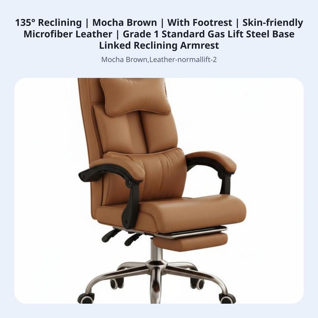 Ergonomic Recliner with Footrest Highspine Support Reclining Task Chair with Footrest Adjustable Headrest 360° rotate for Gaming