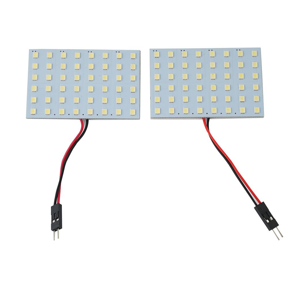 2Set 12V Car 1210 48-LED Panel Light 7000K White Dome Map Interior Bulb Lamp